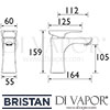 Bristan Hourglass 1 Hole Bath Filler Tap Dimensions